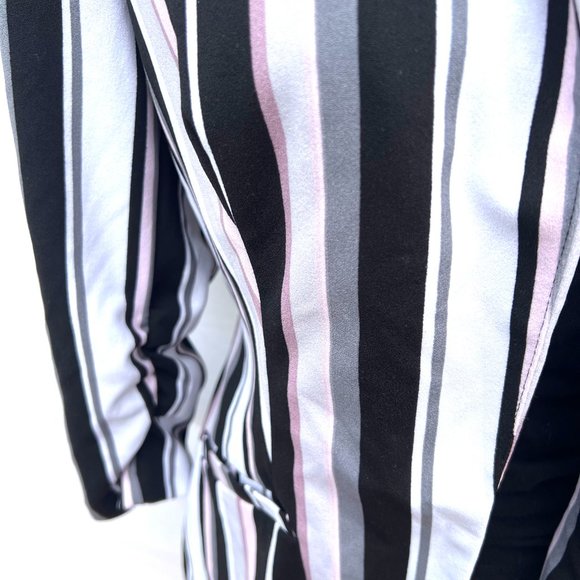 Pink, Black, White, and Grey Striped Blazer - Picture 3 of 6